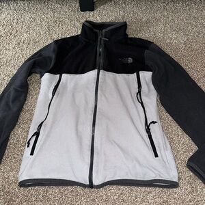 The North Face Gray and White Fleece Jacket